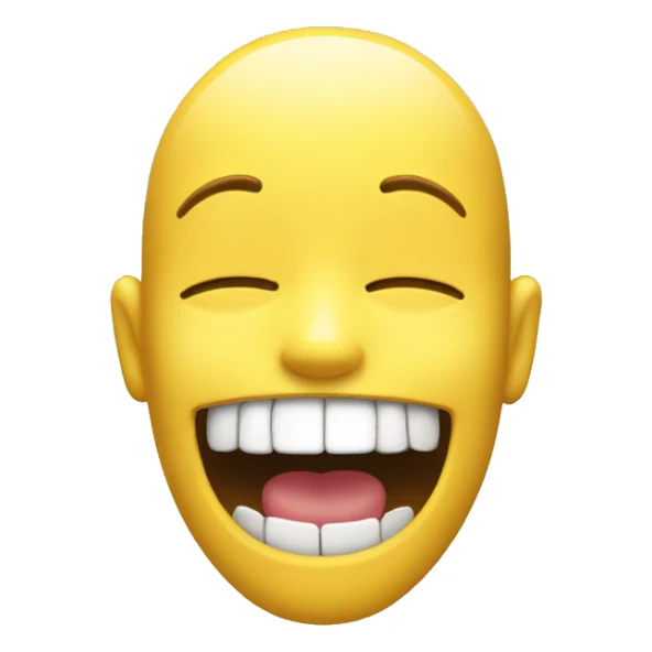 Smiling emoji with yellow bone in mouth sticker