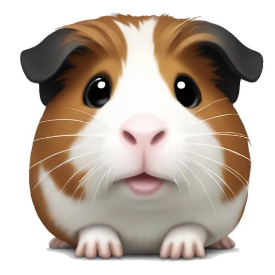 Guinea pig with white, black and brown sticker