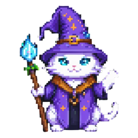 wizard cat sticker