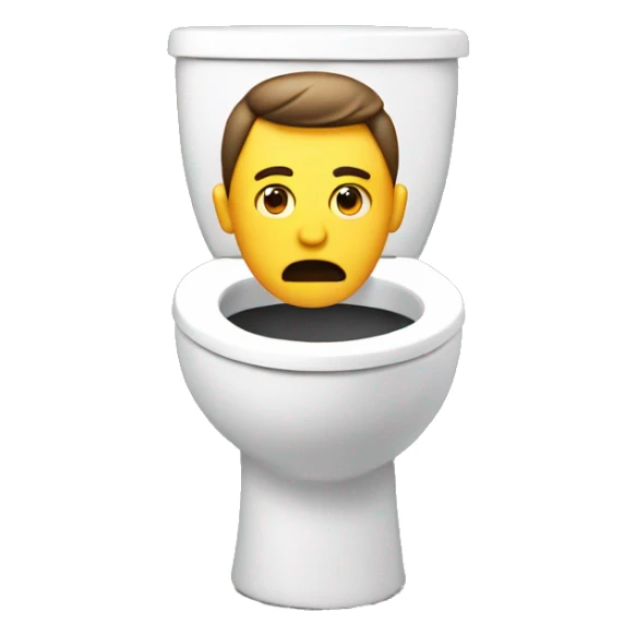 A head coming out of a toilet  sticker