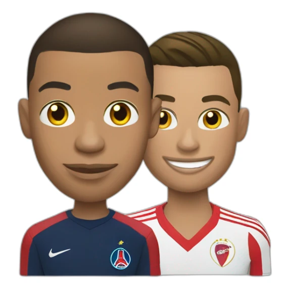 Kylian Mbappe avec Cristiano Ronaldo sticker