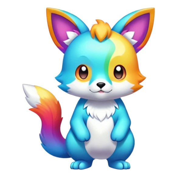  Colorful Shiny Kawaii FurSona Fakemon Full Body sticker