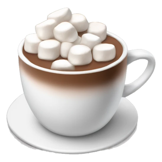 White cup of hot cocoa with marshmallows sticker