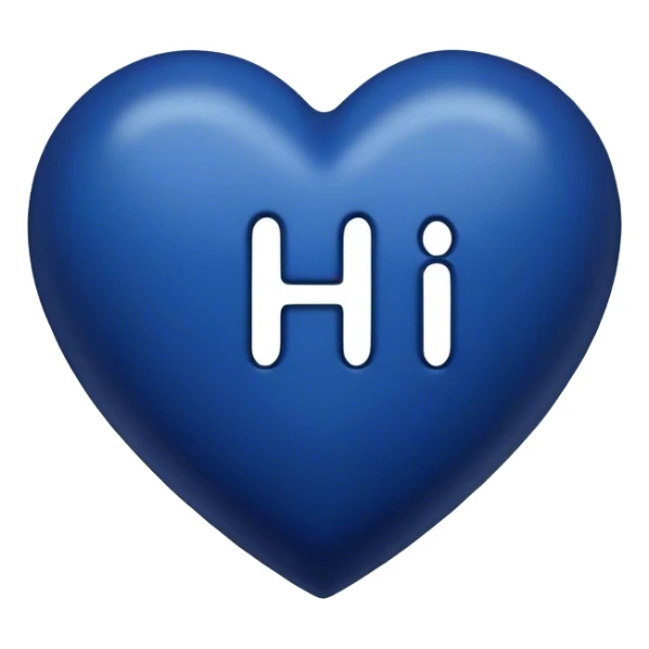 Dark blue heart with the words Hi handsome in the middle  sticker
