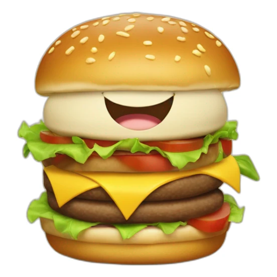 hamburguesa riendo tipo disney sticker