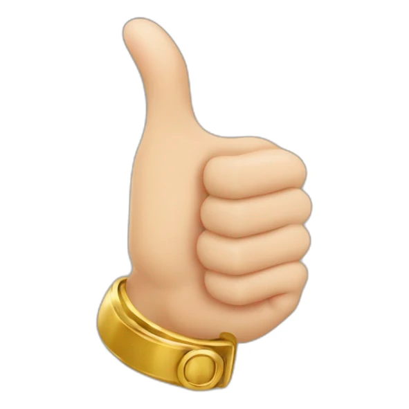 thumb up with gold rings on the fingers sticker