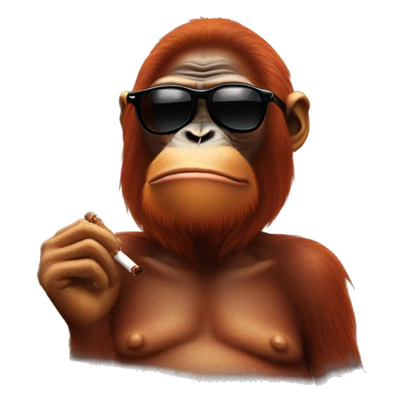 Orangutan in sunglasses smoking cigar sticker