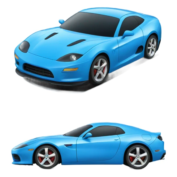 Fast blue sports car sticker