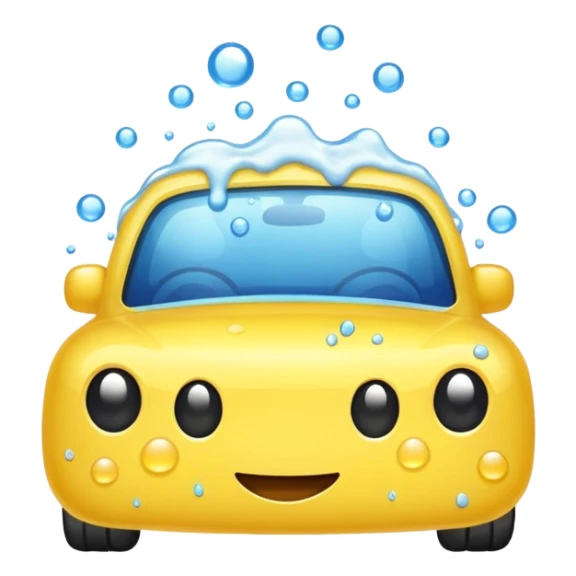 car wash sponge and foam, emoji style sticker