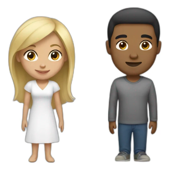 mixed race man and blonde woman sticker