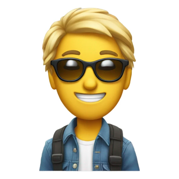 Mix between nerd emoji and cool sunglass emoji sticker
