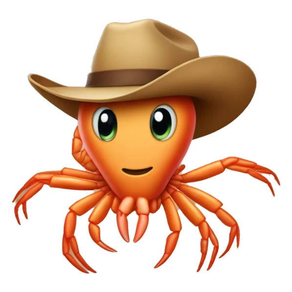 shrimp wearing a cowboy hat sticker