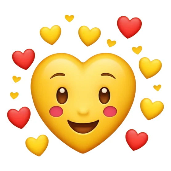 emoji with a joyful expression and hearts above sticker