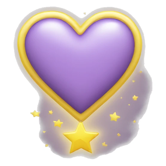 Light purple heart with a yellow small star in the edge  sticker