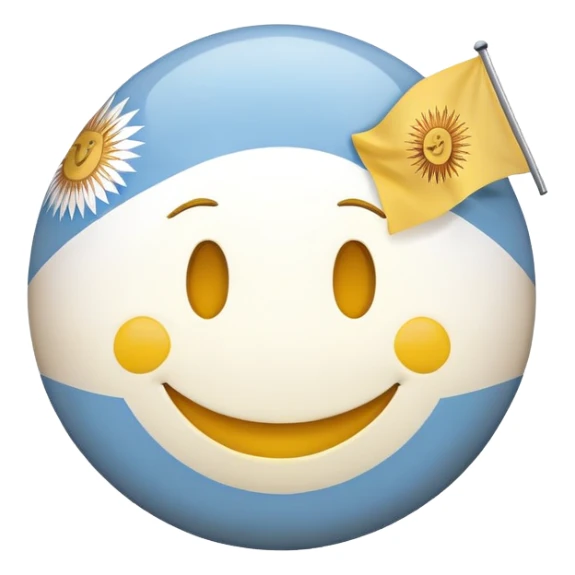 a smiley face emoji with an Argentina flag in the background sticker