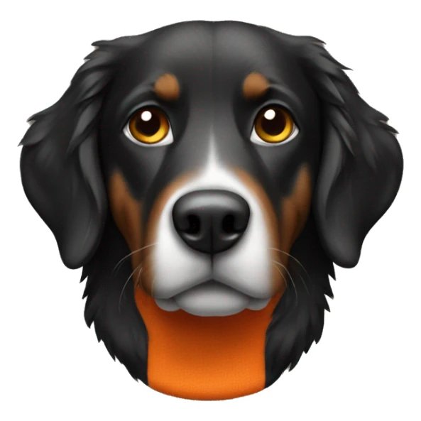 black Australian retriever with orange vest  sticker