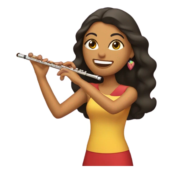 Latino woman playing the flute on stage  sticker