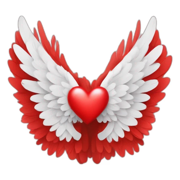 Cœur rouge avec des ailes d'anges sticker