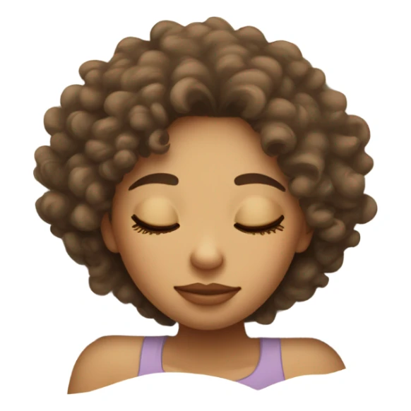 Light skin Curly hair girl sleeping on pillow in bed sticker