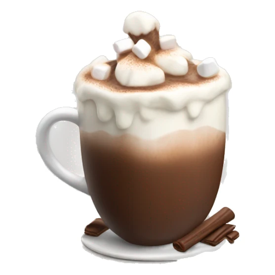 hot chocolate with cream and marshmallows sticker