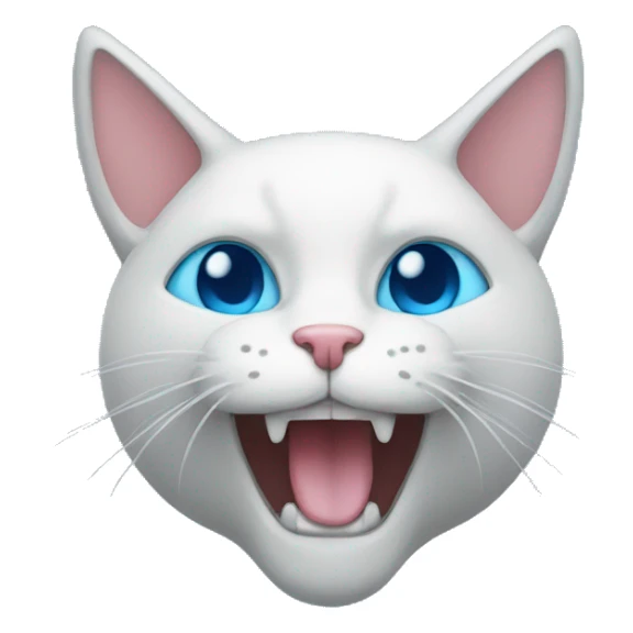 A cat with horns on its head is blue sticker