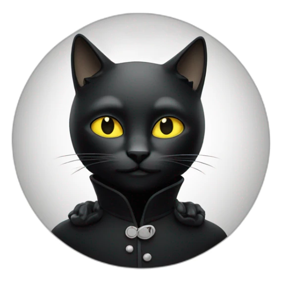 Chat noir avec un peu de blanc sous le cou sticker