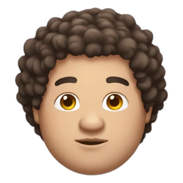 fat brunette man with fluffy hair sticker
