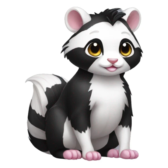 Cute skunk-panda-ferret-cat-hybrid full body sticker