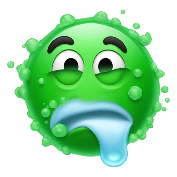 Green Snot bubble coming out of nose sticker