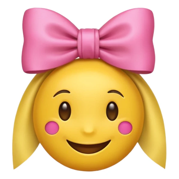 Happy emoji with a pinnk bow sticker