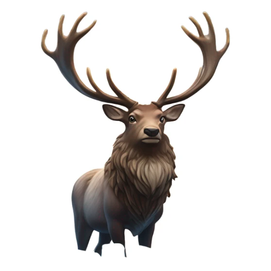 “Create a flying stag with majestic antlers, soaring through a storm of falling ice cubes. Below, a lake made of ‘Flying Hirsch’ glows with energy and coolness.” sticker