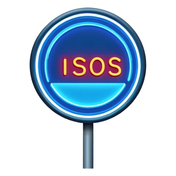 night street with blue round sign sticker