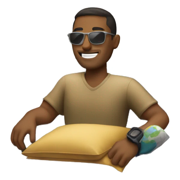 Guy on an airplane traveling to an island sticker