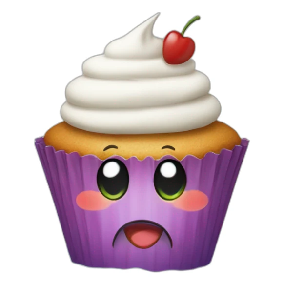 Un cupcake avec un verre d'eau au-dessus sticker