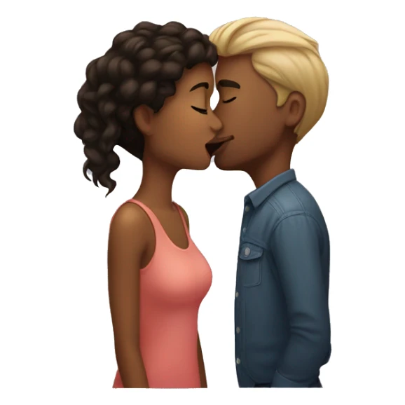 A girl kisses a man  sticker