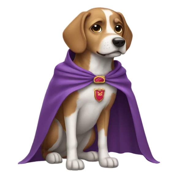 Dog wearing cape and shoes sticker