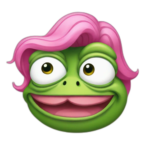 pepe the frog with pink hair sticker