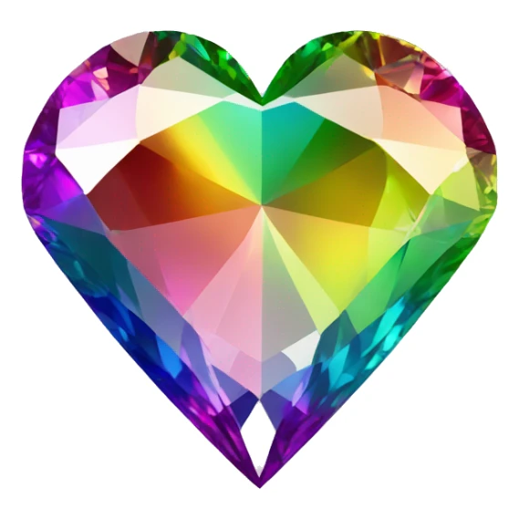 Heart shaped 56-carat rainbow diamond sticker
