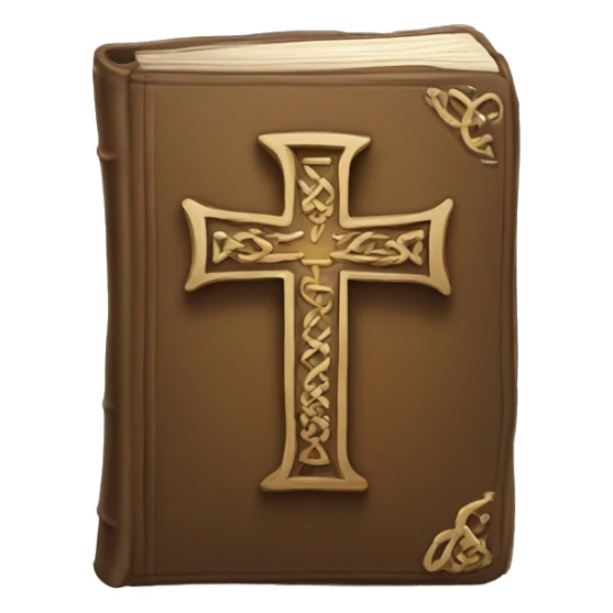 bible with a cross in the middle and 2, 3 lined curves abov sticker