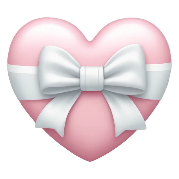 Pastel pink heart with white bow sticker