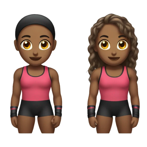 two wrestlig girls sticker