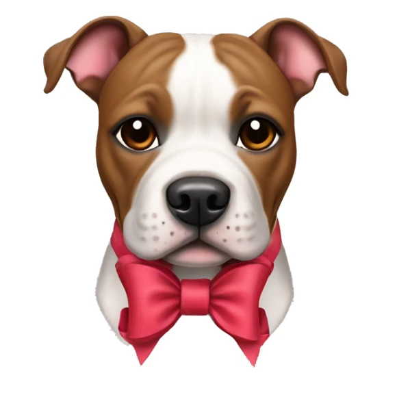 staffordshire bull terrier wit bow sticker