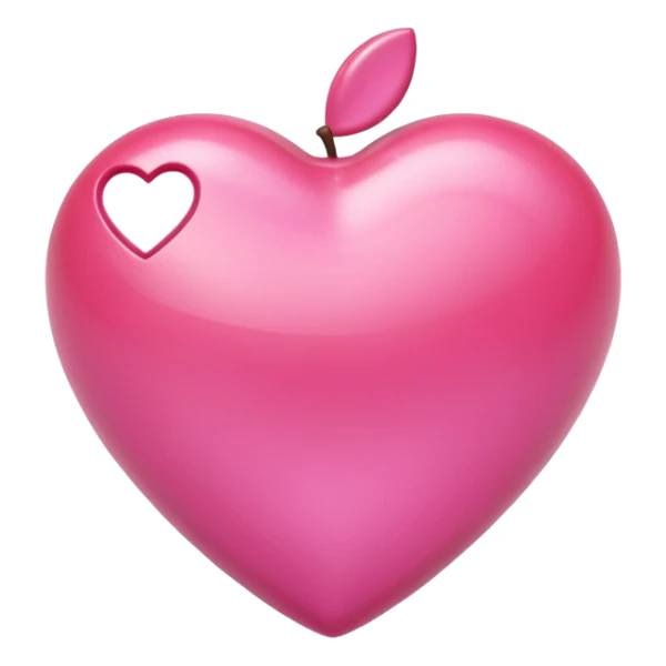 Apple-style 3D emoji of a shiny pink  heart, smooth and glossy surface, simple and elegant design, no background. sticker