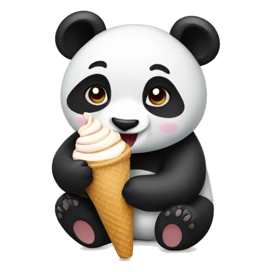 Panda eating ice cream sticker