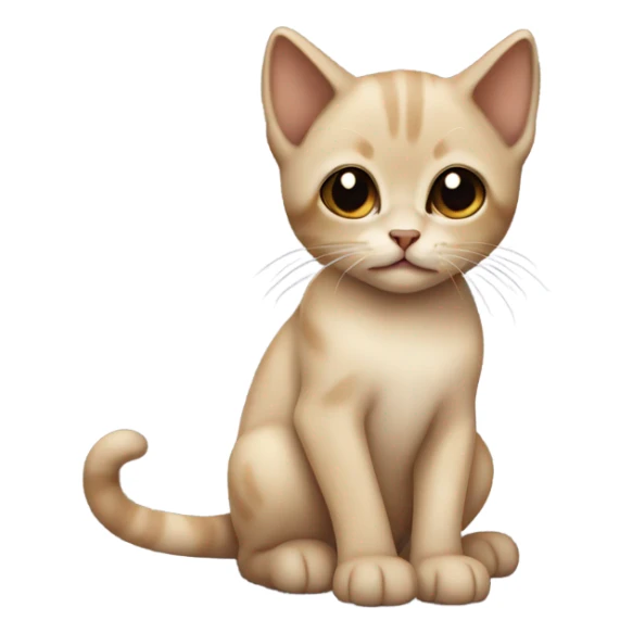 small beige color kitten with a dark brown face sitting on its side  sticker