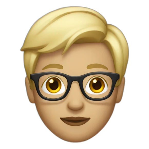 designer with glasses and short blonde hair sticker