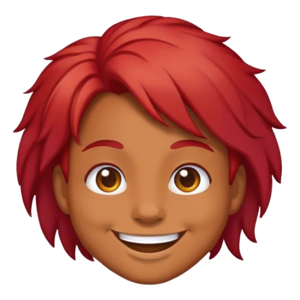 brownskin emoji smiling with red hair  sticker