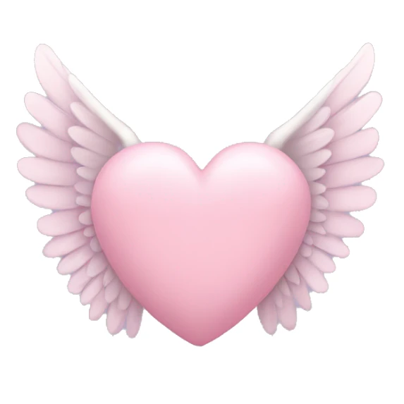 pastel pink heart with wings sticker