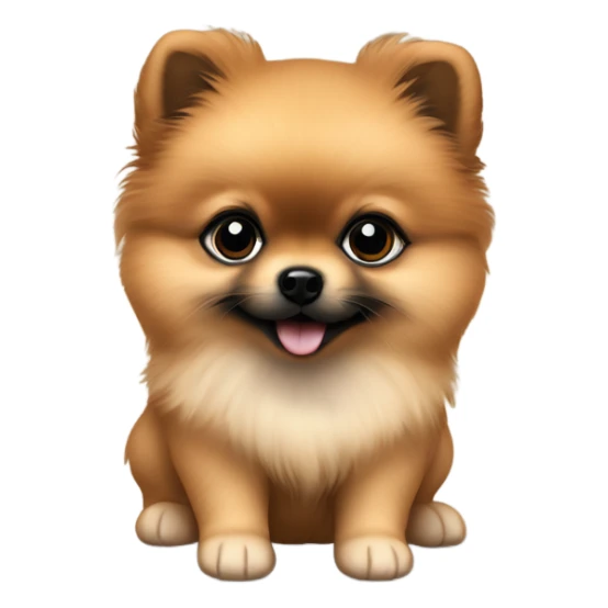 6 month old Pomeranian puppy. Brown with black nose sticker
