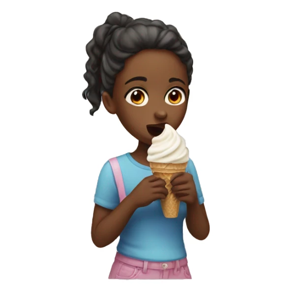 A girl eating ice cream sticker
